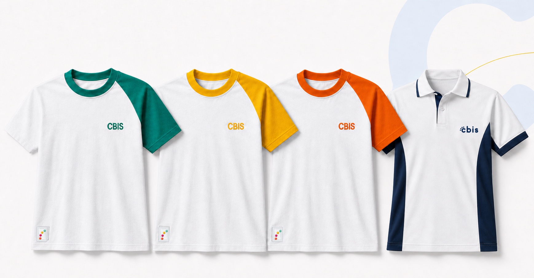 Camisas CBIS de Inicial a Bachillerato con sus colores oficiales